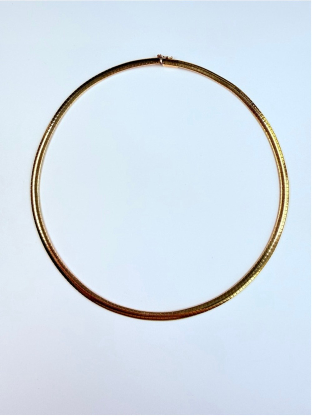 10K Solid Yellow Gold HMS Omega Flat Chain 4.25MM VTG Heavy Necklace 16" Italy